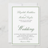 トロピカルパームエレガントモダンツリー結婚グリーン 招待状 (裏面)