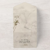 トロピカルパームエレガントモダン素朴の木結婚の オールインワン招待状 (外側)