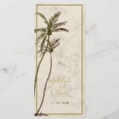 トロピカルパームエレガントモダン素朴の木結婚の メニュー (裏面)