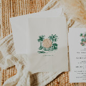 トロピカルパームオーバーレイ | デスティネーションワディング ベラム紙招待状