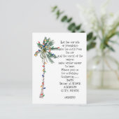 トロピカルパームクリスマスツリーホリデーパーティー招待状 インビテーションポストカード (スタンド正面)