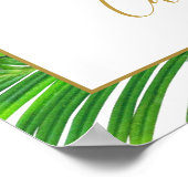 トロピカルパームグリーンビーチ結婚アイランドズサイン ポスター (角)