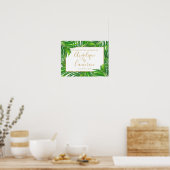 トロピカルパームグリーンビーチ結婚アイランドズサイン ポスター (キッチン)