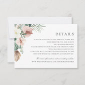 トロピカルパームグリーンリーフローラ結婚赤面詳細 招待状 (正面)