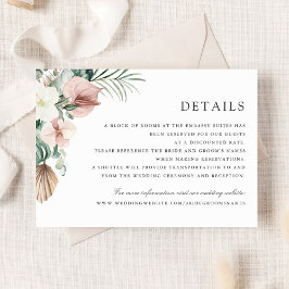 トロピカルパームグリーンリーフローラ結婚赤面詳細 招待状