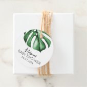 トロピカルパームグリーンリーベビーシャワーメッセージカード フェイバータグ (インサイチュ)