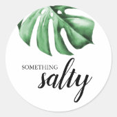 トロピカルパームグリーン何か塩辛いステッカー ラウンドシール (正面)