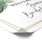 トロピカルパームグリーン金ゴールドブライダルシャワーへようこそ ポスター (角)