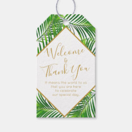トロピカルパームグリーン ビーチアイランド ウェディングギフト ギフトタグ