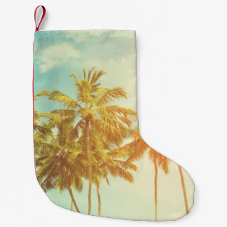 トロピカルパームコースト：ヴィンテージフィルム。 スモールクリスマスストッキング