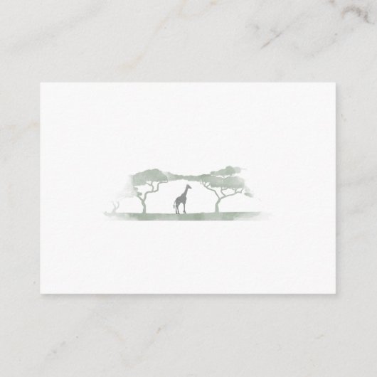 トロピカルパームサファリベイビーシャワー用の本 エンクロージャーカード (裏面)