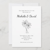 トロピカルパームシンプルツモダンリー結婚ズ 招待状 (正面)