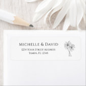 トロピカルパームシンプルツリークラシック差出人住所 ラベル (インサイチュ)