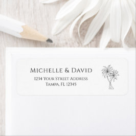 トロピカルパームシンプルツリークラシック差出人住所 ラベル