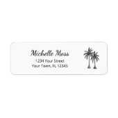 トロピカルパームシンプルツリーモダン差出人住所 ラベル (正面)