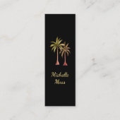 トロピカルパームシンプルツリー金ゴールドボタニカルブラック スキニー名刺 (正面)