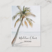 トロピカルパームシーン海ビーチイヤリングディスプレイ 名刺 (正面)