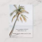 トロピカルパームシーン海ビーチイヤリングディスプレイ 名刺 (裏面)