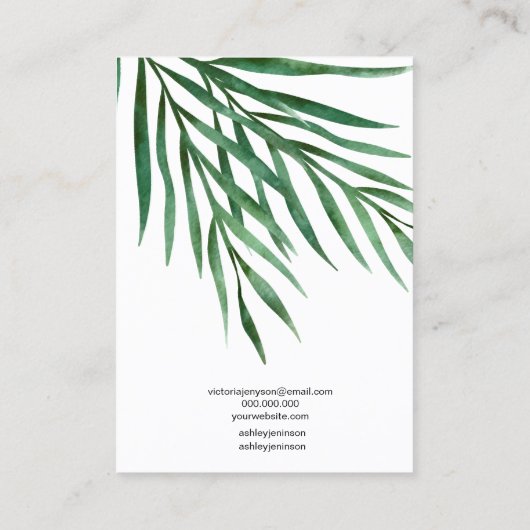 トロピカルパームジュエリーイヤリングディスプレイ 名刺 (裏面)