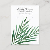 トロピカルパームジュエリーイヤリングディスプレイ 名刺 (正面)