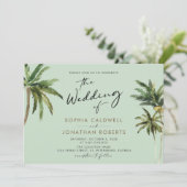 トロピカルパームスカリグラフィー宛先ウェディング請求書 招待状 (スタンド正面)