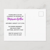 トロピカルパームスバースデーパーティー招待はがき インビテーションポストカード (裏面)