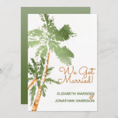 トロピカルパームズたった今結婚しました発表披露宴 招待状 (正面/裏面)