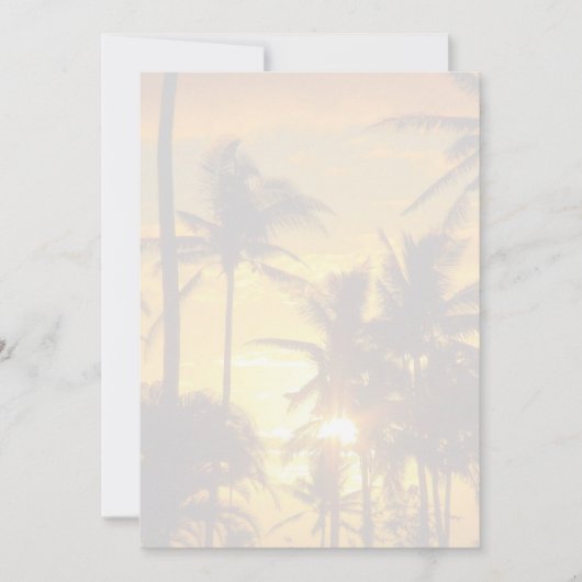 トロピカルパームズのブランクプリント可能な結婚式用紙 (正面)