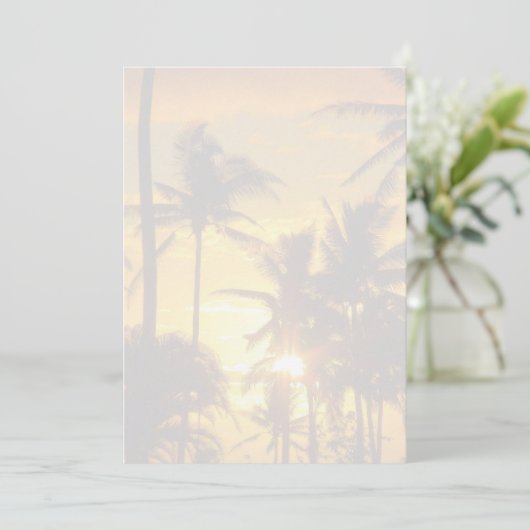 トロピカルパームズのブランクプリント可能な結婚式用紙 (スタンド正面)