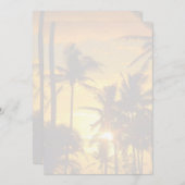 トロピカルパームズのブランクプリント可能な結婚式用紙 (正面/裏面)