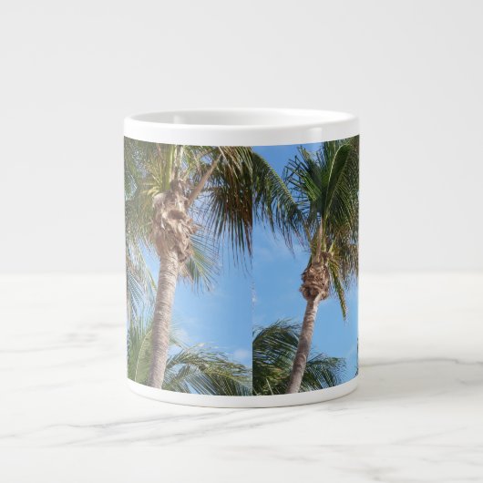 トロピカルパームズアングブルースカイマググ ジャンボコーヒーマグカップ (正面)