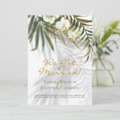 トロピカルパームズオーキッドシャドウビーチたった今結婚しました 招待状 (スタンド正面)