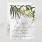 トロピカルパームズオーキッドシャドウビーチたった今結婚しました 招待状 (正面/裏面)