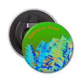 トロピカルパームズカラフルグリーンとブルー 栓抜き (正面)