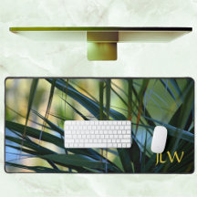 トロピカルパームズグリーンイエローブルーナチュラルアブストラクト