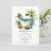 トロピカルパームズビーチブライダルシャワー招待 招待状 (スタンド正面)