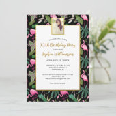 トロピカルパームズフラミンゴルアウ（ハワイ式宴会）バースデーパーティー写真 招待状 (スタンド正面)