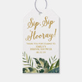 トロピカルパームズブライダルシャワーワインメッセージカード ギフトタグ (正面)