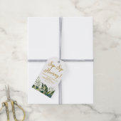 トロピカルパームズブライダルシャワーワインメッセージカード ギフトタグ (より糸付き)