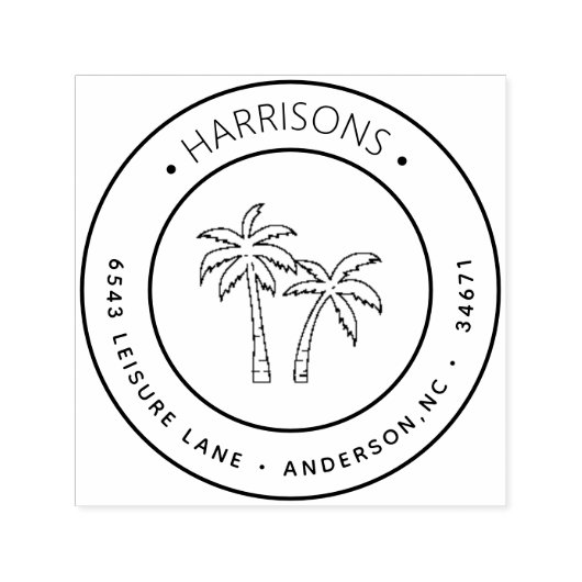 トロピカルパームズ差出人住所 セルフインキングスタンプ (デザイン)