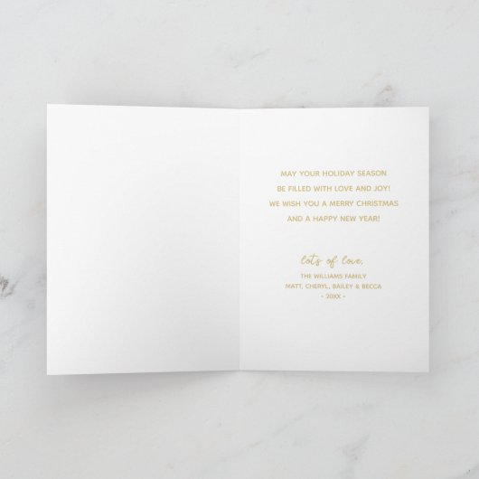 トロピカルパームズ折り畳みフォトクリスマス カード (内部)