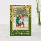 トロピカルパームズ数々のフォトクリスマスホリデー カード (正面)