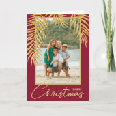 トロピカルパームズ数々のフォトクリスマスホリデー カード (正面)