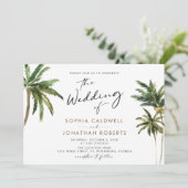 トロピカルパームズ書道行き先結婚式 招待状 (スタンド正面)