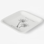 トロピカルパームズ白黒スケッチブライダルシャワー ペーパープレート (傾斜あり)