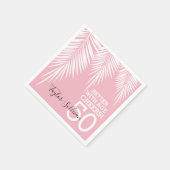 トロピカルパームズ誕生日ピンク スタンダードカクテルナプキン (角)