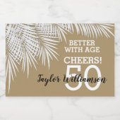 トロピカルパームズ誕生日金ゴールドミニ スパークリングワインラベル (シングルラベル)