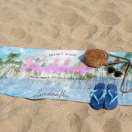 トロピカルパームズ ネオン | モノグラム バチェロレッテ ビーチタオル