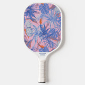 トロピカルパームズ&パイナップル名前をカスタムする電話# ピックルボールラケット (裏面)