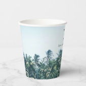トロピカルパームズ&ビーチ目的地の結婚式 紙コップ (正面)